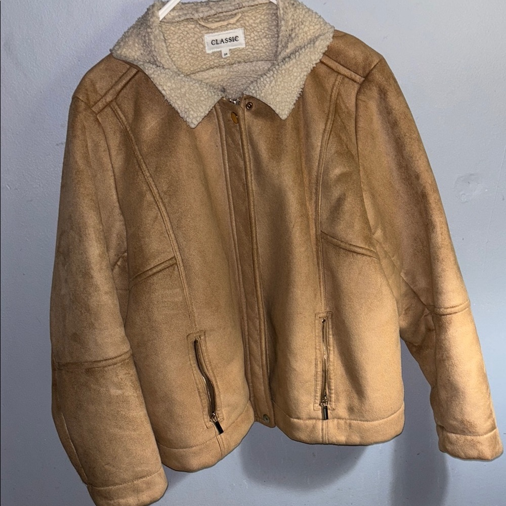 Women’s Tan Shearling Jacket - image 1